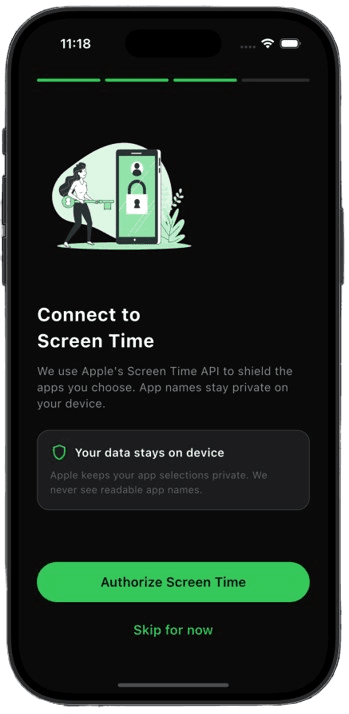 Task Blink Screen Time permission screen